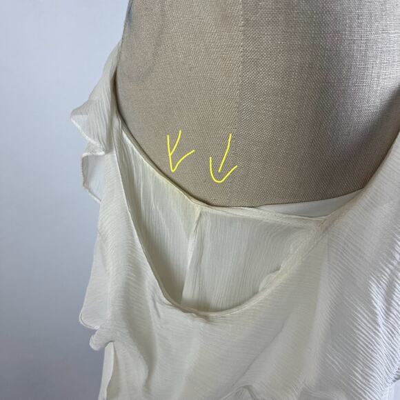 Haute Hippie Starshine Silk Cold-Shoulder Blouse in White XS - Picture 8 of 12